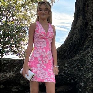 Johnathan kayne sequin pink and white dress